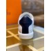 Hermes Mens Avantage Sneakers In White/Blue Calfskin