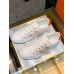 Hermes Mens Avantage Sneakers In White/Orange Calfskin