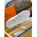 Hermes Mens Avantage Sneakers In White/Orange Calfskin