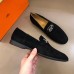 Hermes Mens Tenor Loafers In Black Suede Leather