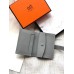 Hermes Bearn Mini Wallet In Blue Lin Epsom Leather
