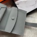 Hermes Bearn Mini Wallet In Blue Lin Epsom Leather