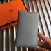 Hermes Calvi Card Holder In Blue Lin Epsom Leather