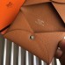 Hermes Calvi Card Holder In Gold  Epsom Leather