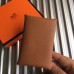 Hermes Calvi Card Holder In Gold  Epsom Leather