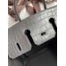 Hermes Birkin 25 Bag In Dark Grey  Matte Alligator Crocodile Skin