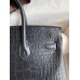 Hermes Birkin 25 Bag In Black Matte Alligator Crocodile Skin