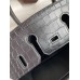 Hermes Birkin 25 Bag In Black Matte Alligator Crocodile Skin