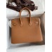 Hermes Birkin 25 Handmade Bag In Brown Clemence Leather