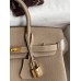 Hermes Birkin 25 Handmade Bag In Grey Clemence Leather