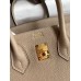 Hermes Birkin 25 Handmade Bag In Grey Clemence Leather