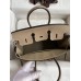 Hermes Birkin 25 Handmade Bag In Grey Clemence Leather