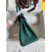 Hermes Birkin 25 Handmade Bag In Malachite Clemence Leather