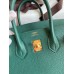 Hermes Birkin 25 Handmade Bag In Malachite Clemence Leather
