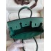 Hermes Birkin 25 Handmade Bag In Malachite Clemence Leather
