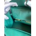 Hermes Birkin 25 Handmade Bag In Malachite Clemence Leather
