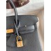 Hermes Birkin 25 Handmade Bag In Black Clemence Leather