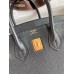 Hermes Birkin 25 Handmade Bag In Black Clemence Leather