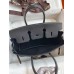 Hermes Birkin 25 Handmade Bag In Black Clemence Leather