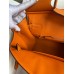Hermes Birkin 25 Handmade Bag In Orange Clemence Leather