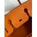 Hermes Birkin 25 Handmade Bag In Orange Clemence Leather