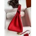 Hermes Birkin 25 Handmade Bag In Red Clemence Leather