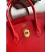 Hermes Birkin 25 Handmade Bag In Red Clemence Leather