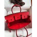 Hermes Birkin 25 Handmade Bag In Red Clemence Leather