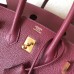 Hermes Birkin 25 Handmade Bag In Ruby Clemence Leather