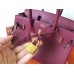 Hermes Birkin 25 Handmade Bag In Ruby Clemence Leather