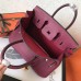 Hermes Birkin 25 Handmade Bag In Ruby Clemence Leather