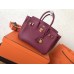 Hermes Birkin 25 Handmade Bag In Ruby Clemence Leather