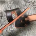 Hermes Oran Perforated Sandals In Black Swift Leather