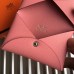 Hermes Calvi Card Holder In Pink Epsom Leather