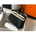 Hermes Birkin 25cm Bag In Black Embossed Crocodile Leather