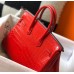 Hermes Birkin 25cm Bag In Red Embossed Crocodile Leather