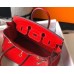 Hermes Birkin 25cm Bag In Red Embossed Crocodile Leather