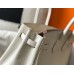 Hermes Birkin 25cm Bag In White Embossed Crocodile Leather