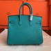 Hermes Birkin 25 Handmade Bag In Malachite Epsom Calfskin