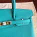 Hermes Birkin 25 Handmade Bag In Malachite Epsom Calfskin