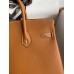 Hermes Birkin 25 Handmade Bag In Gold Epsom Calfskin