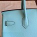 Hermes Birkin 25 Handmade Bag In Blue Atoll Epsom Calfskin