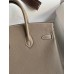 Hermes Birkin 25 Handmade Bag In Taupe Epsom Calfskin