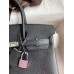 Hermes Birkin 25 Handmade Bag In Black Epsom Calfskin