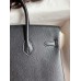 Hermes Birkin 25 Handmade Bag In Black Epsom Calfskin