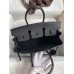 Hermes Birkin 25 Handmade Bag In Black Epsom Calfskin