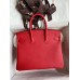 Hermes Birkin 25 Handmade Bag In Red Epsom Calfskin