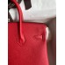 Hermes Birkin 25 Handmade Bag In Red Epsom Calfskin