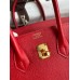 Hermes Birkin 25 Handmade Bag In Red Epsom Calfskin