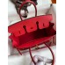 Hermes Birkin 25 Handmade Bag In Red Epsom Calfskin